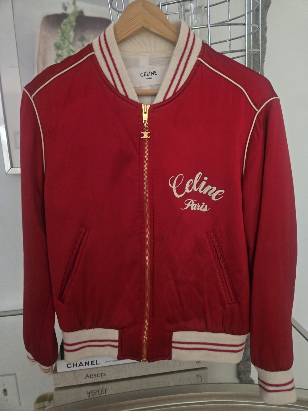Celine Paris Teddy Women Jacket In Satin - Empire Red